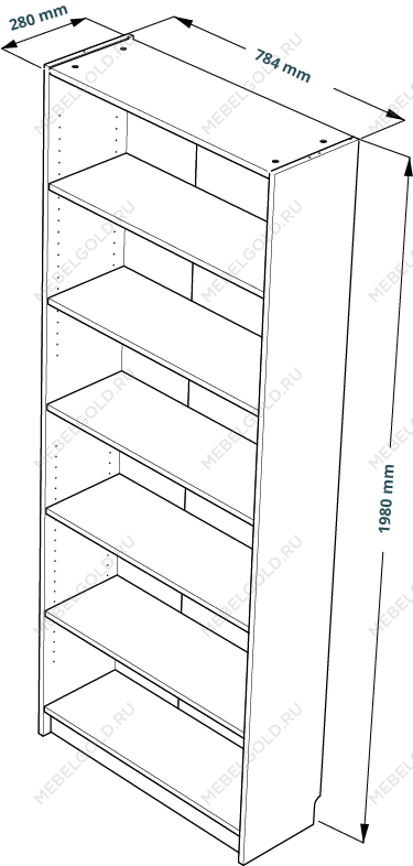 МАЛЬМ / VARMA Стеллаж ИКЕА / IKEA 80, 80x200x28, пигмент, белый | изображение 3