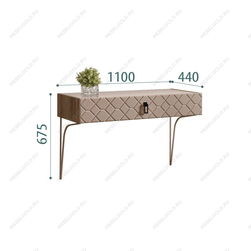 Стол туалетный Bogemia Woodline Fa (Мокка) (Lakobel/Черный) БМСТ-1