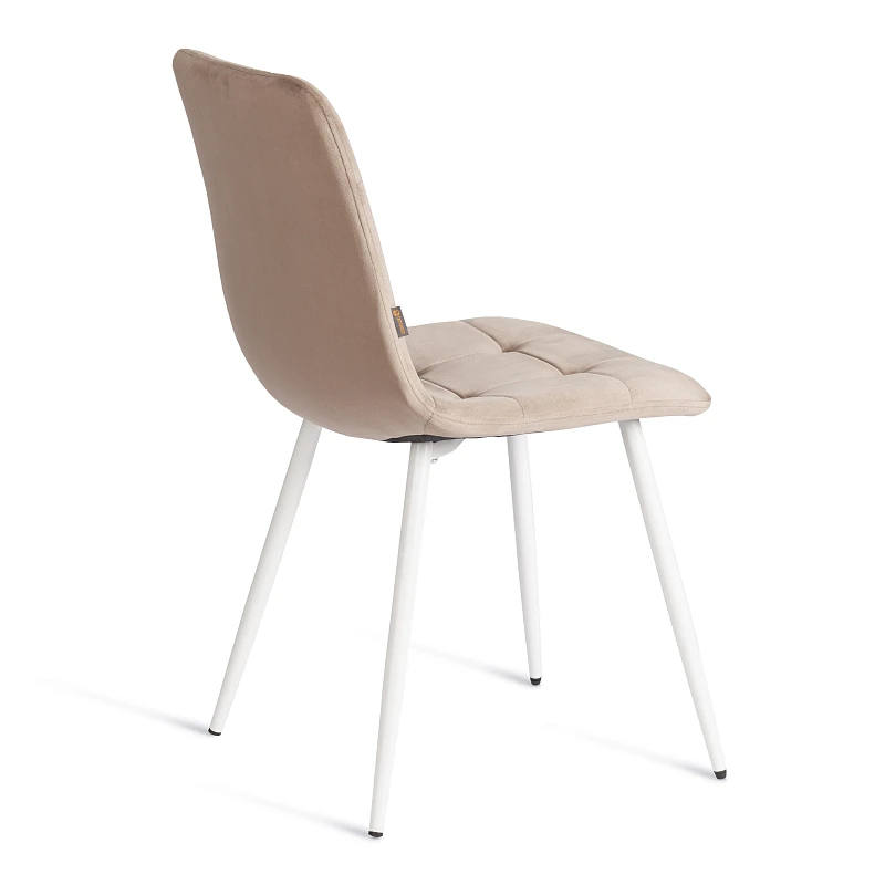Стул CHILLY (mod. JSC-220), Велюр/металл, 44,5х52,5х88 см, Beige (бежевый) HLR8 / белый | изображение 2