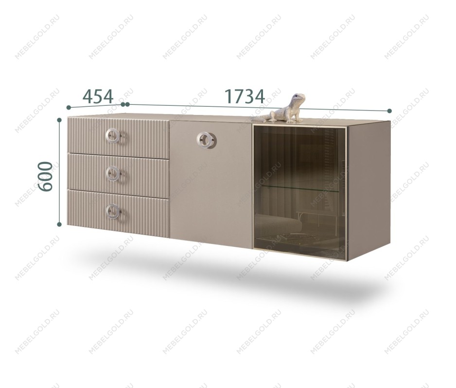 Комод 1.6м Bogemia Fly Fillini (Мокка) (Lakobel/Хром) БМКМ-4[5][10]