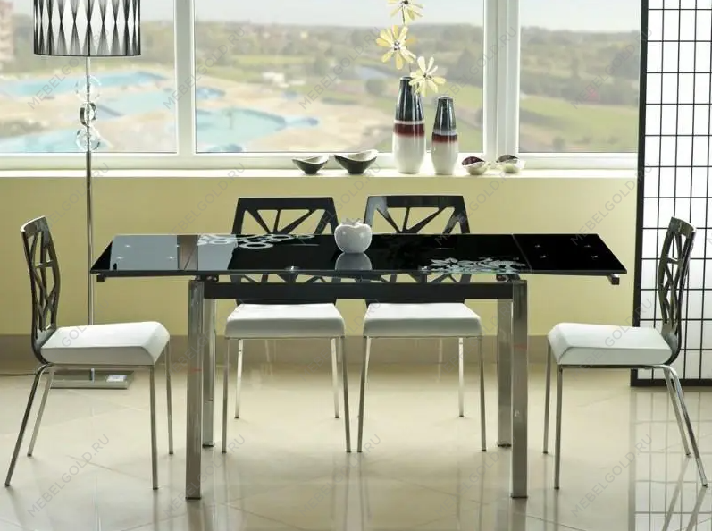 Стол обеденный Signal GD-017 110 раскладной (черный) | изображение 4