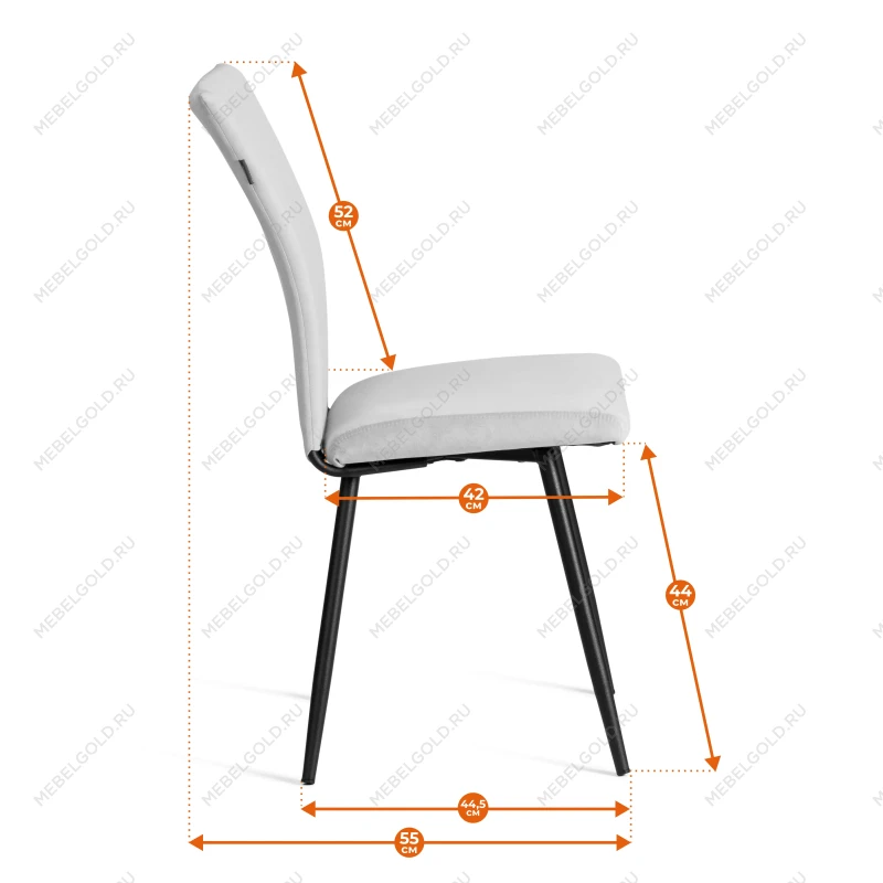 Стул обеденный Monte Carlo, TREND, флок, бежевый/черный, 7, 49х51х93 см | изображение 18