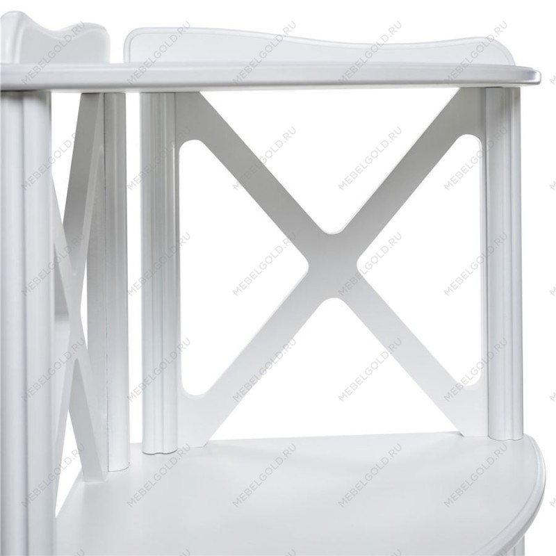 Этажерка-стеллаж угловая Джульетта-3 (молочный дуб) | изображение 2