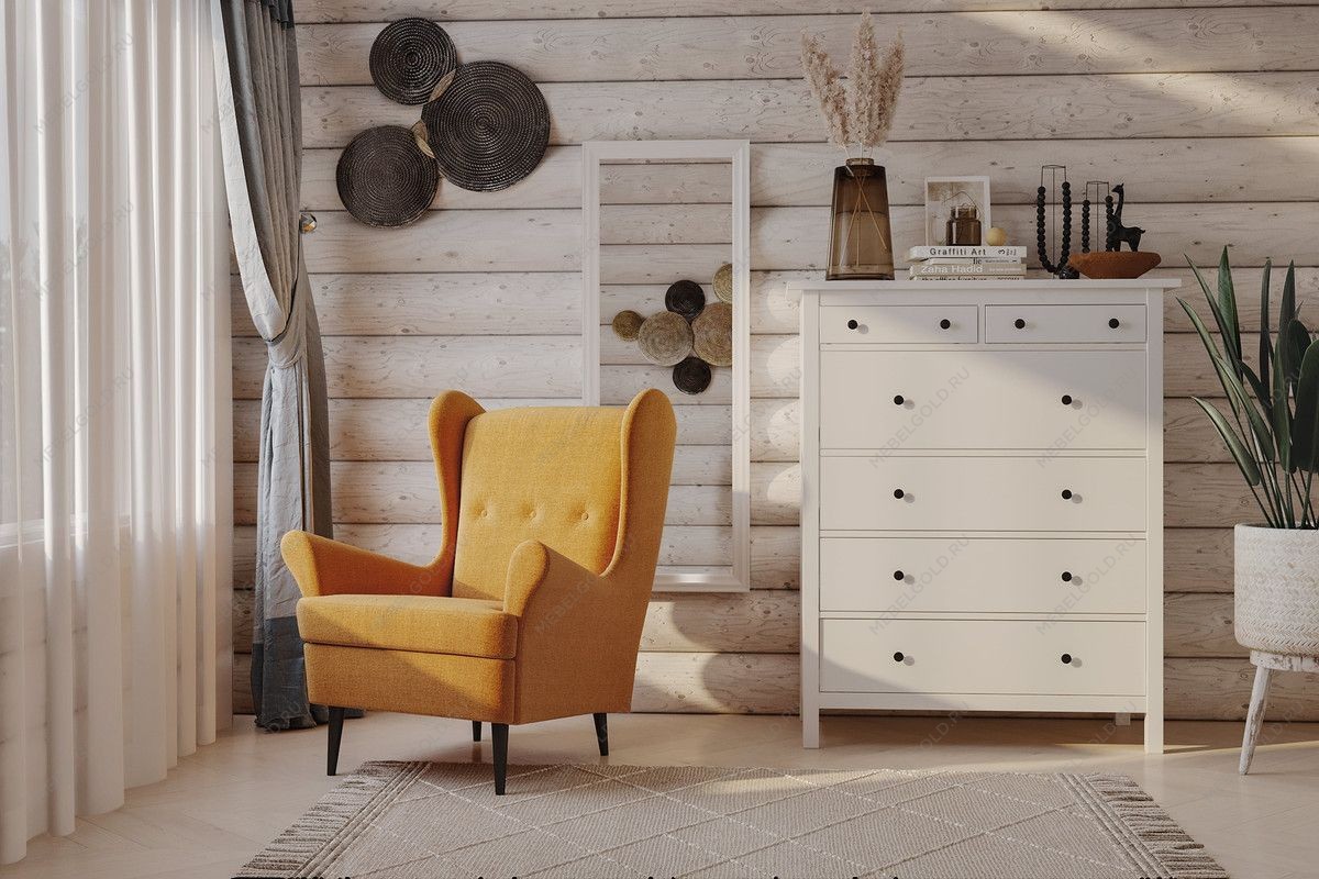 Кресло для отдыха Вало жёлто-оранжевый, рогожка | изображение 3