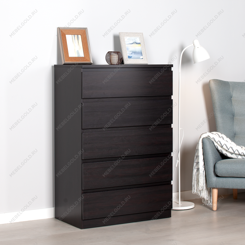 МАЛЬТА комод ИКЕА / IKEA 5 ящиков 80х121 Дуб Венге | изображение 5