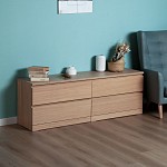 МАЛЬМ / VARMA Комод ИКЕА / IKEA 4D, 160x54x40, шпон, беленый дуб | изображение 5