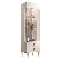 Витрина 1-ств. Римини СОЛО (Слоновая кость/Серебро) (Правая) РМВ1-1С(s)