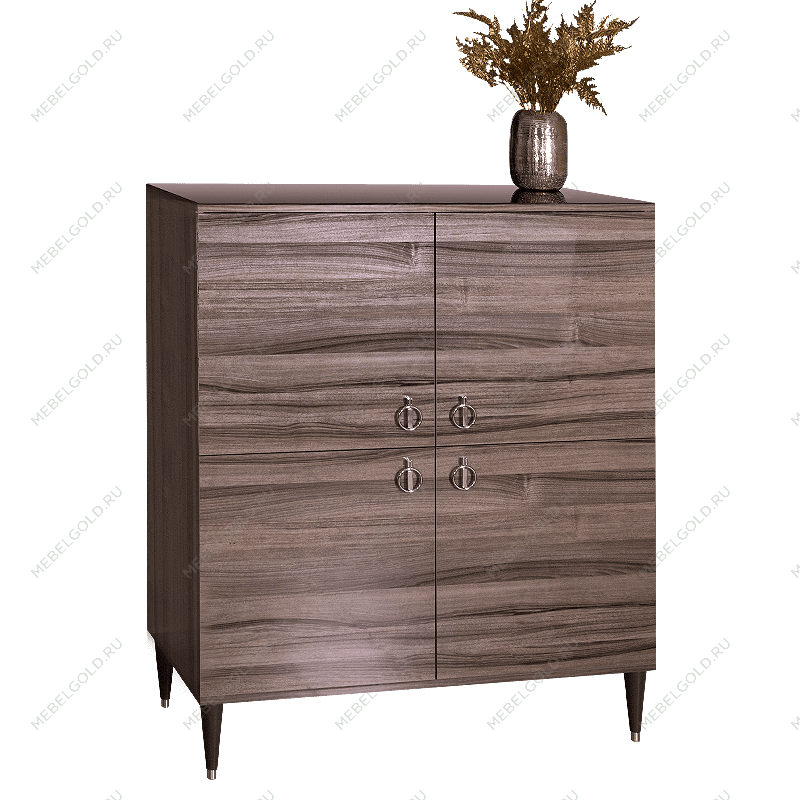 Пенал 4 двери Римини (Орех империя/Серебро) РМП-3