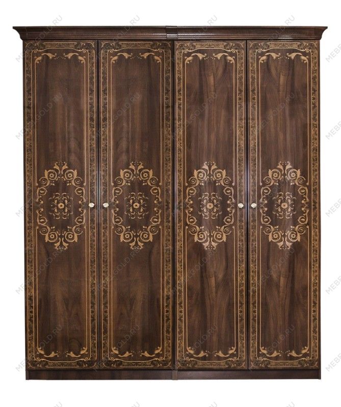 Шкаф Патрисия 4-дверный (2+2) без зеркал караваджо глянец