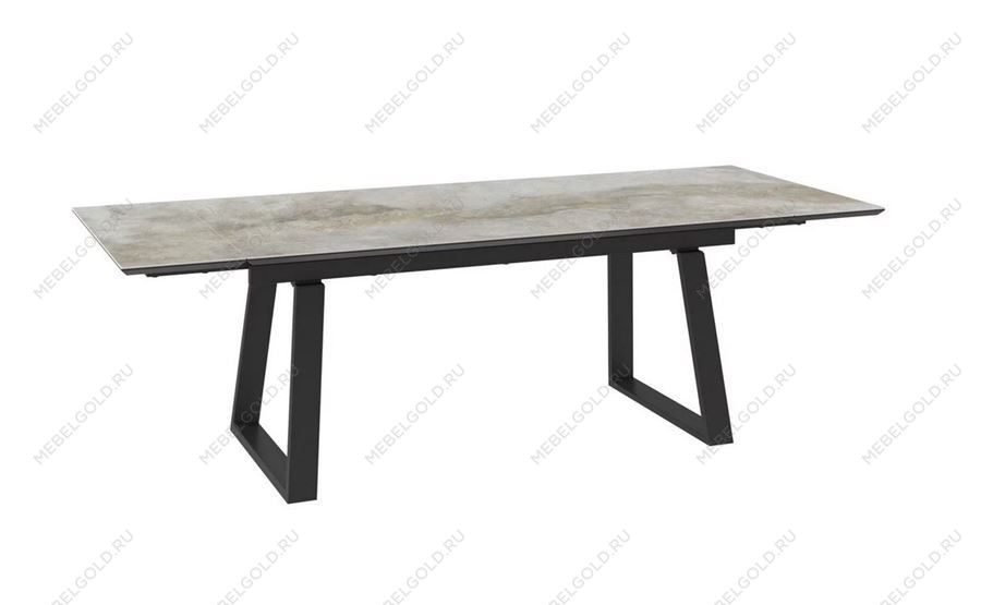 Стол с керамическим покрытием Chelsy-180 (180+45+45)х98 / Stone gold premium cer/Черный) | изображение 1
