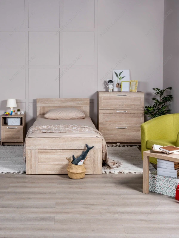 Кровать односпальная Сириус, 90х200 см, дуб сонома | изображение 4