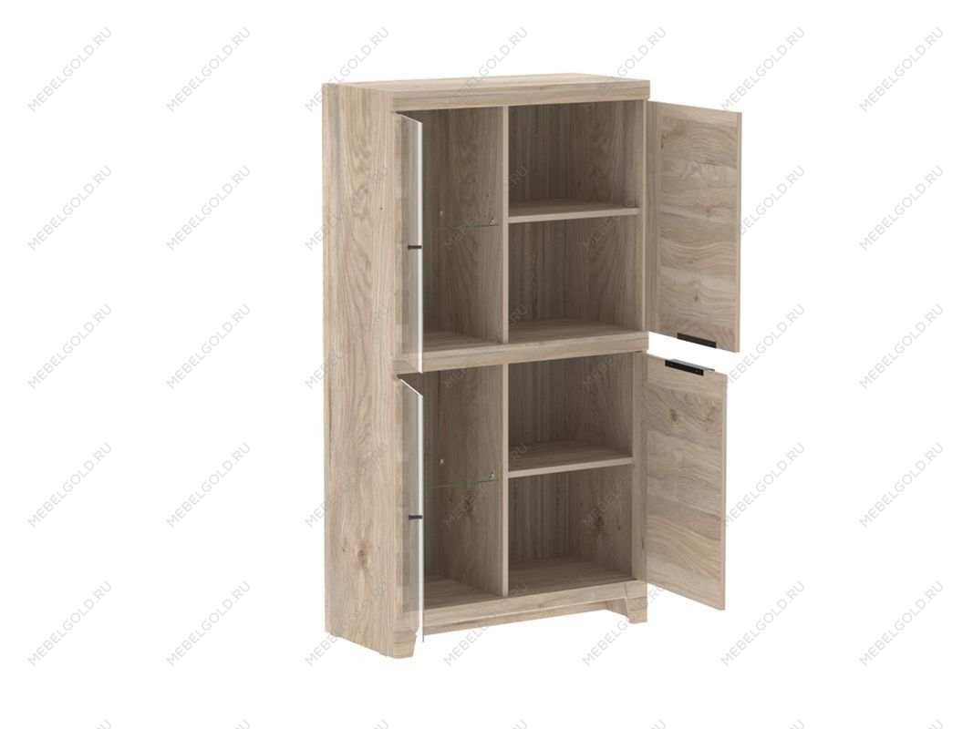 Пенал низкий со стеклом, Юта (802*373*1476) Дуб Мария, 31707 | изображение 2