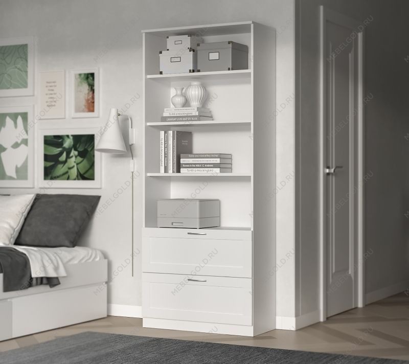 БРИМНЭС / СИРИУС Стеллаж ИКЕА / IKEA 2 ящика 78х190 белый | изображение 4