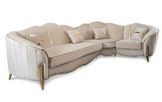 Диван Лара угловой 3-у-1 бежевый золото