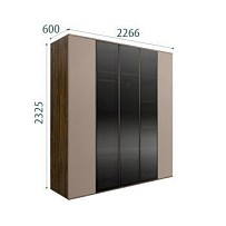 Шкаф 5-ти дв. Bogemia Woodline Air (Мокка/Черный) БМШ2/5(3)