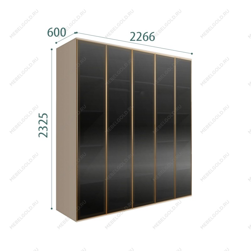 Шкаф 5-ти дв. Bogemia Air (Ваниль/Золото) БМШ2/5(5)
