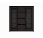 БРИМНЭС / СИРИУС тумба ИКЕА / IKEA 2 двери со стеклом и 4 ящика 117х123 Дуб Венге | изображение 1