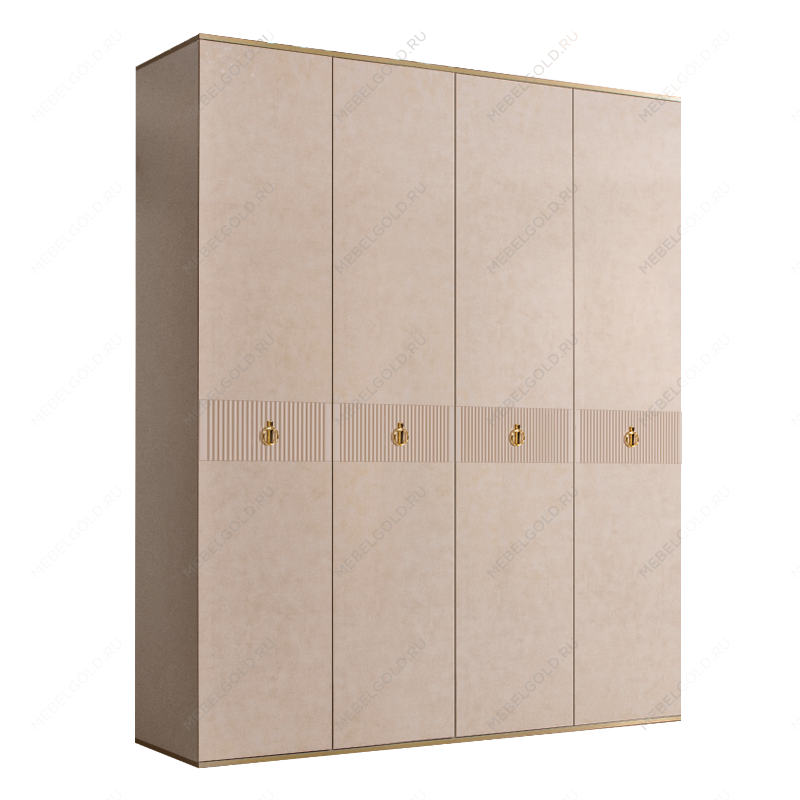 Шкаф 4-х дверный Римини СОЛО (Латте/Золото) РМШ2/4(s)