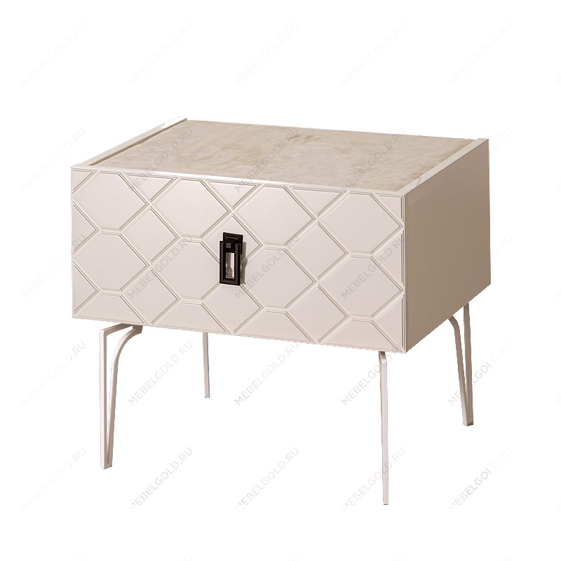 Тумба прикроватная Bogemia Farfalle (Слоновая кость) (Lakobel/Черный) БМТП-1(Fa)