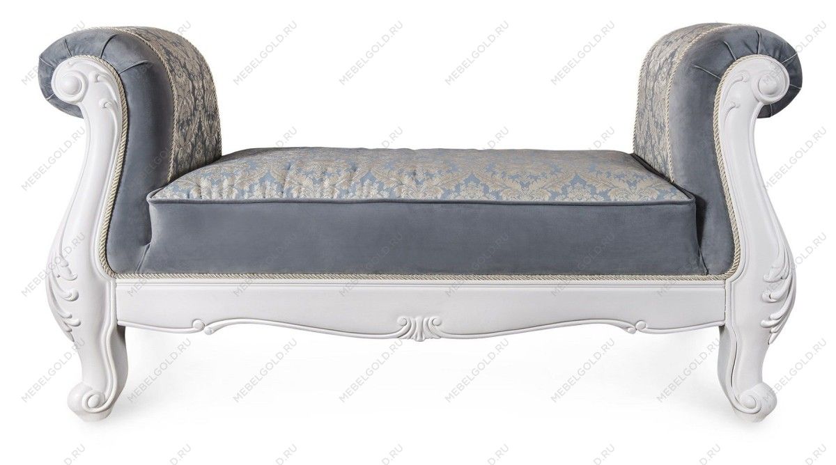 Оттоманка Мишель с двумя подлокотниками белый матовый | изображение 1