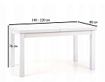 Стол обеденный Halmar TIAGO 2, раскладной (белый) | изображение 3