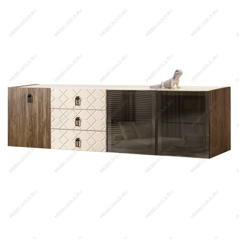 Комод 2.1м Bogemia Woodline Fly Wood Fa (Слоновая кость) (Lakobel/Черный) БМКМ-5[5][10]