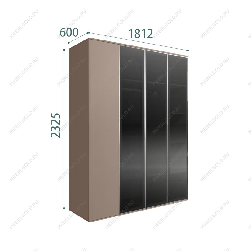 Шкаф 4-х дв. Bogemia Air (Мокка/Серебро) БМШ2/4(3)