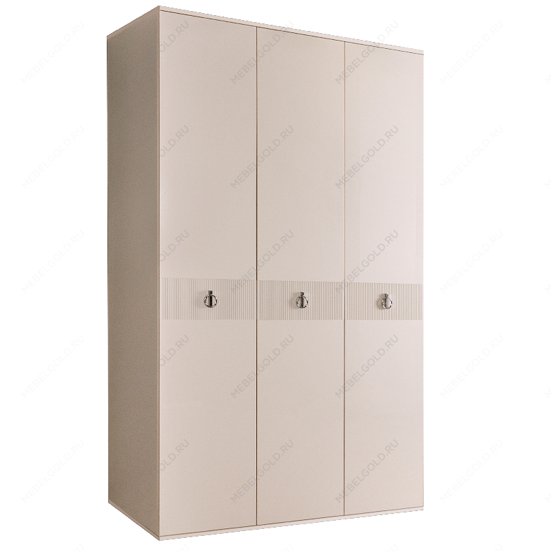 Шкаф 3-х дверный Римини СОЛО (Бежевый/Серебро) РМШ2/3(s)