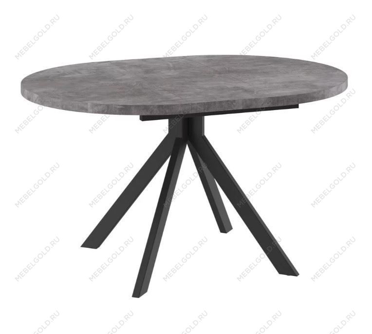Стол круглый раздвижной TRIO-100 (ДЫМЧАТАЯ КЕРАМИКА/ЧЕРНЫЙ) | изображение 1