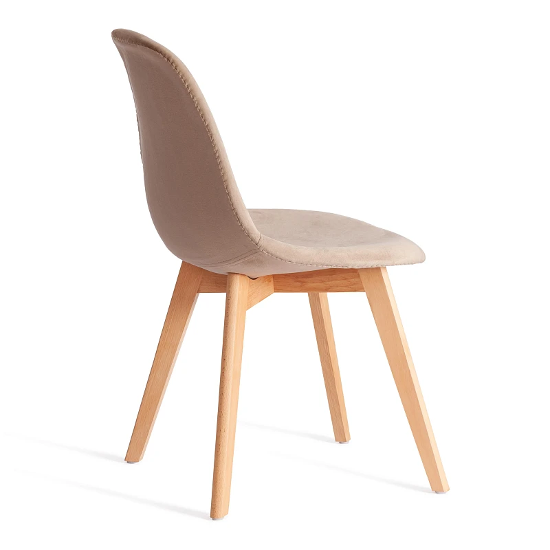 Стул CINDY SOFT (mod. C1021F1-1), велюр/дерево бук, 55 х 48 х 83 см, коричневый HLR12 / натуральный | изображение 2