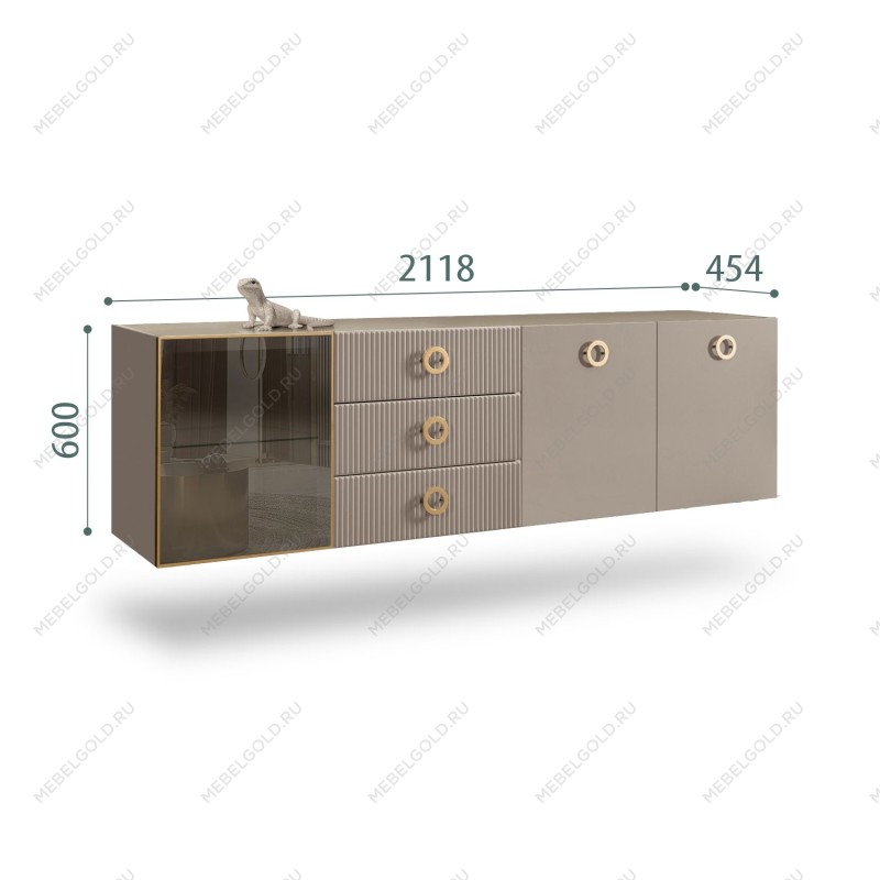 Комод 2.1м Bogemia Fly Fillini (Мокка) (Lakobel/Золото) БМКМ-5[4]