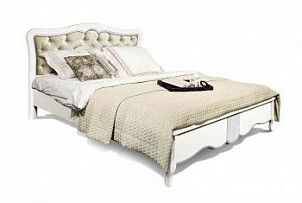 Кровать Katrin (мягкое изголовье), без основания, без матраса, (1600x2000), альба с серебряной патиной, И-11 (гр.Т6), пиковка