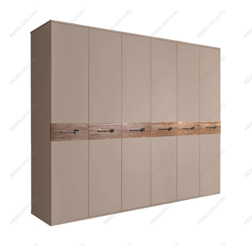 Шкаф 6-ти дв. Bogemia Wood Wo (Мокка/Хром) БМШ2/6(Wo)