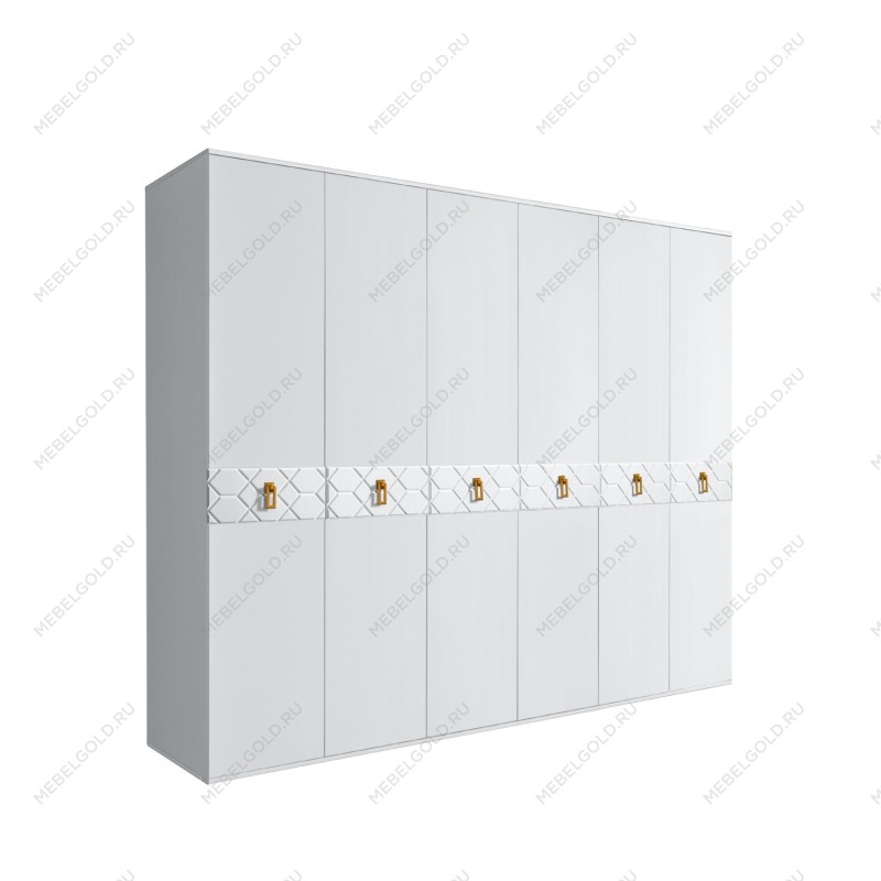 Шкаф 6-ти дв. Bogemia Farfalle (Белый/Золото) БМШ2/6(Fa)