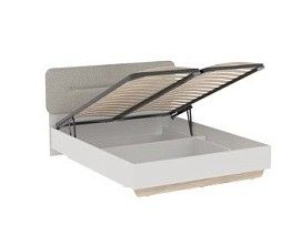 Кровать 1600 с темной мягкой вставкой NEW и подъемным механизмом, Аврора Дуб Мария/Кашемир