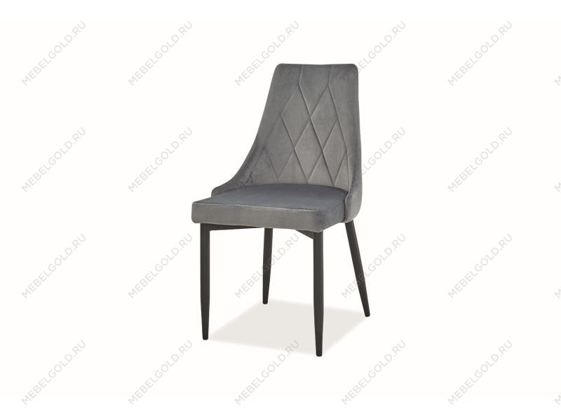 Стул кухонный SIGNAL TRIX B VELVET серый/черный мат