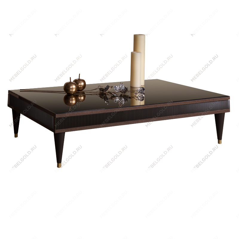 Журнальный столик узкий Римини СОЛО (Орех империя/Золото) РМСТ-3(s)