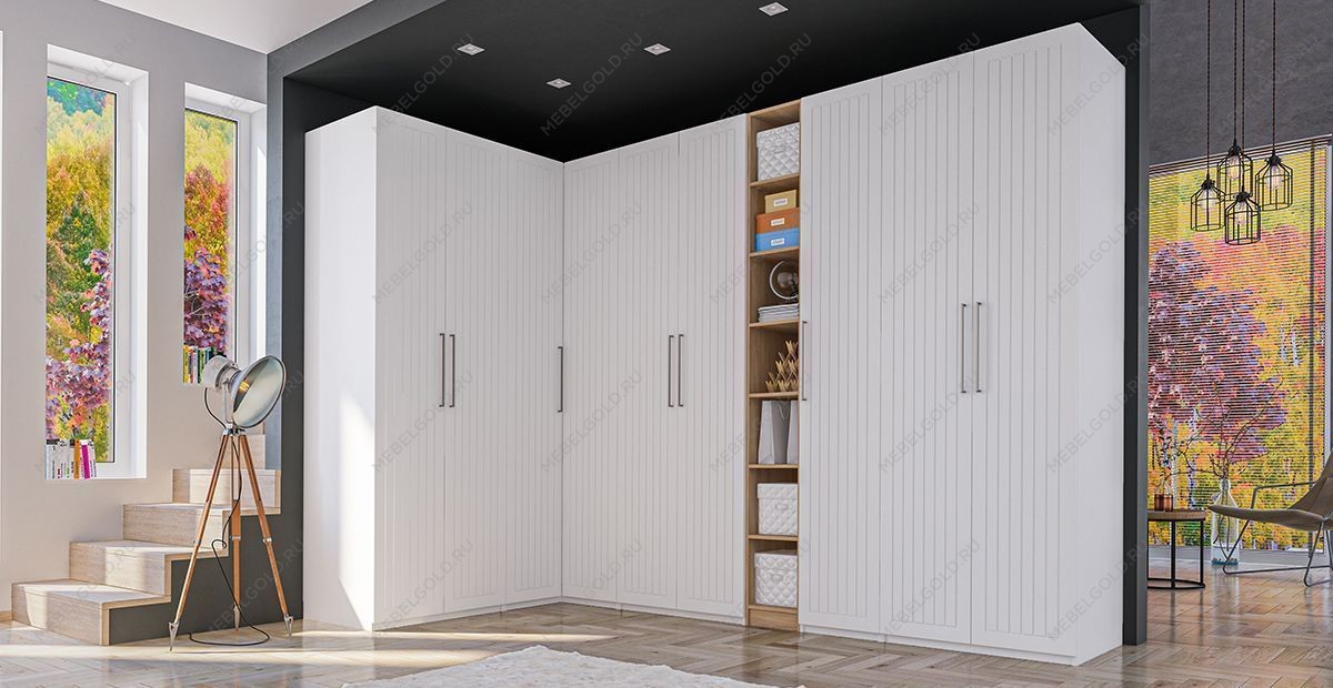 Шкаф-пенал Отис МН-039-05 П7 с фасадом МДФ (белый) | изображение 2