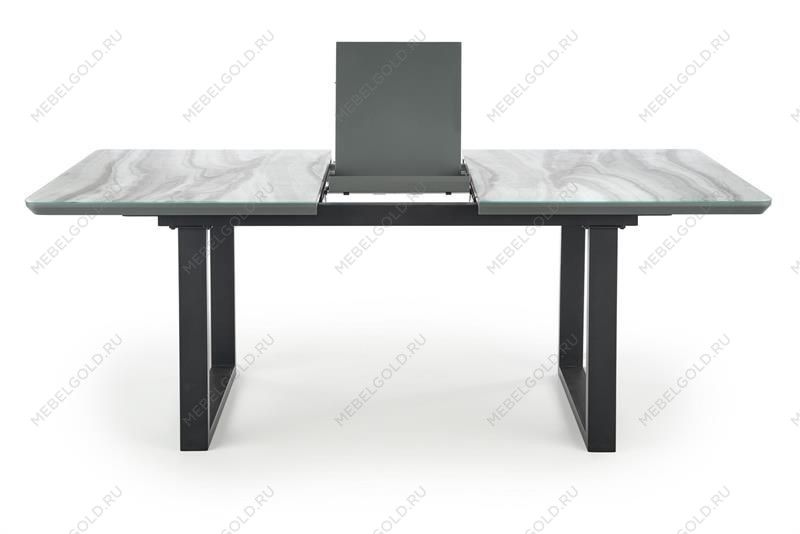 Стол обеденный Halmar MARLEY раскладной (белый мрамор/серый/черный) | изображение 5