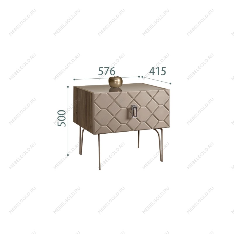 Тумба прикроватная Bogemia Woodline Fa (Мокка) (Lakobel/Хром) БМТП-1