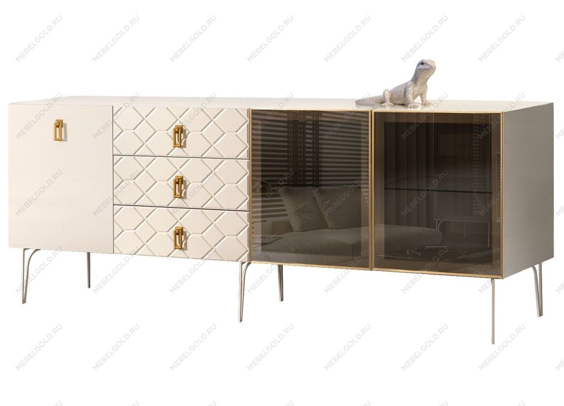 Комод 2.1м Bogemia Farfalle (Слоновая кость) (Lakobel/Золото) БМКМ-5(Fa)[5][10]