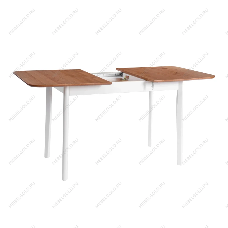 Стол Соната Люкс раздвижной/Sonata Lux extension table, массив сосны, антик/белый, 120-(150)х75х75 см | изображение 1