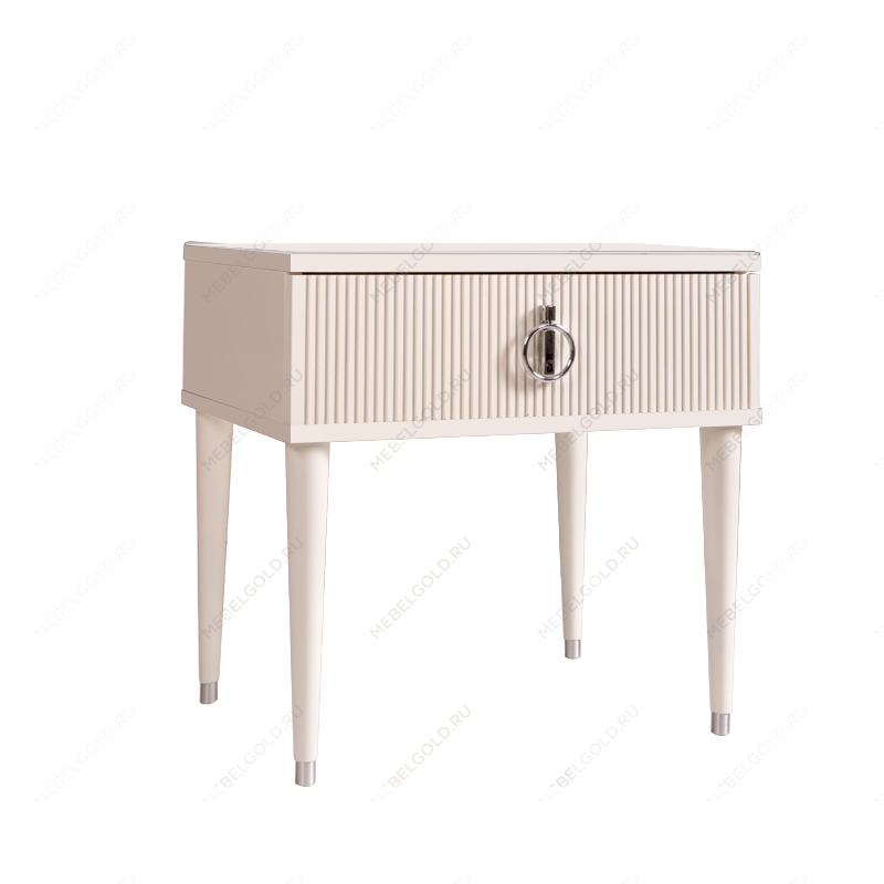 Тумба прикроватная Римини СОЛО (Бежевый/Серебро) РМТП-1(s)