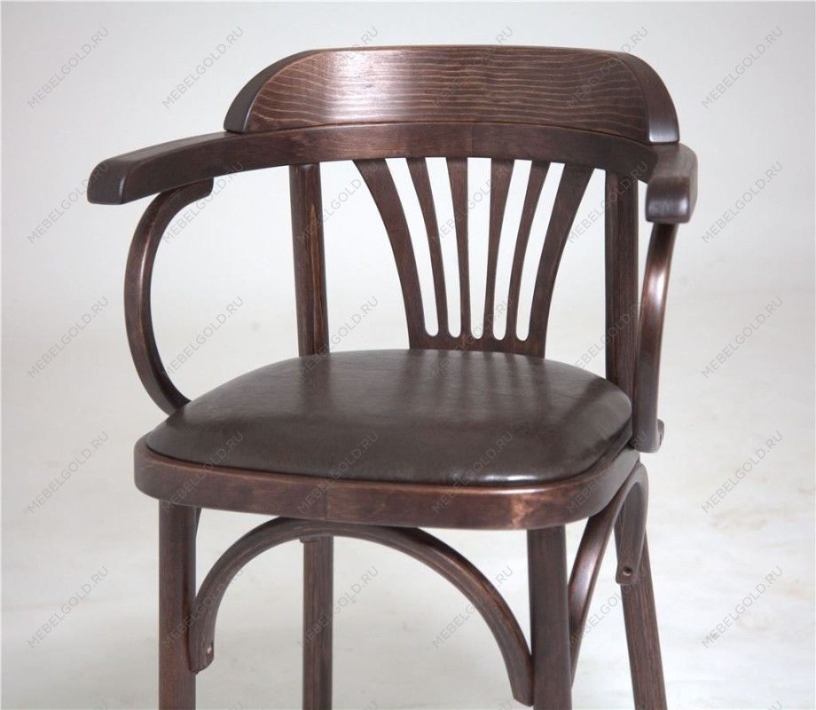 Стул Венский Михаэль мягкий (темный тон, экокожа коричневая) | изображение 2