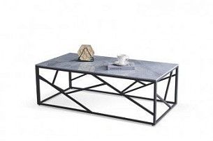 Стол журнальный Halmar UNIVERSE 2 (серый мрамор/черный)