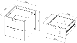 Фора модуль с двумя ящиками 33х33х37, белый