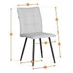 Стул обеденный La Rousse, флок, серый/черный, 29, 49х50х93 | изображение 18