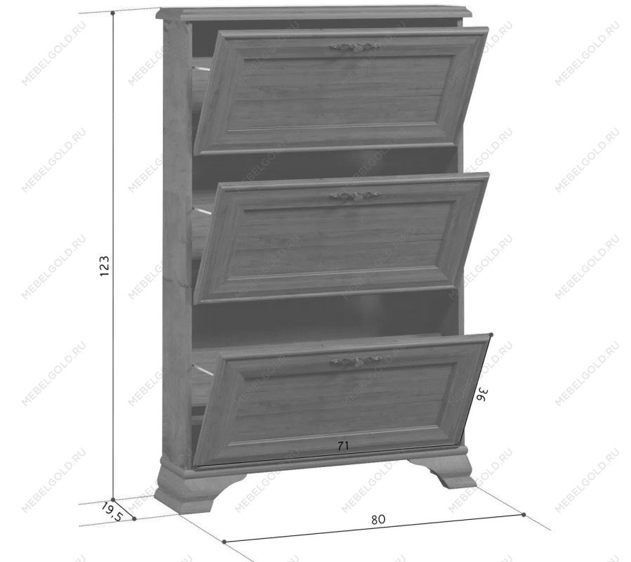 Тумба для обуви Кентаки SFB3B каштан | изображение 1