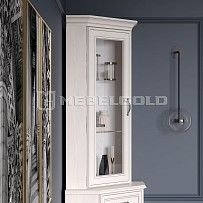 Шкаф с витриной Тиффани 1VU вудлайн кремовый