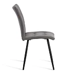 Стул обеденный Bari, флок, серый/черный, 29, 46х55х89 | изображение 1